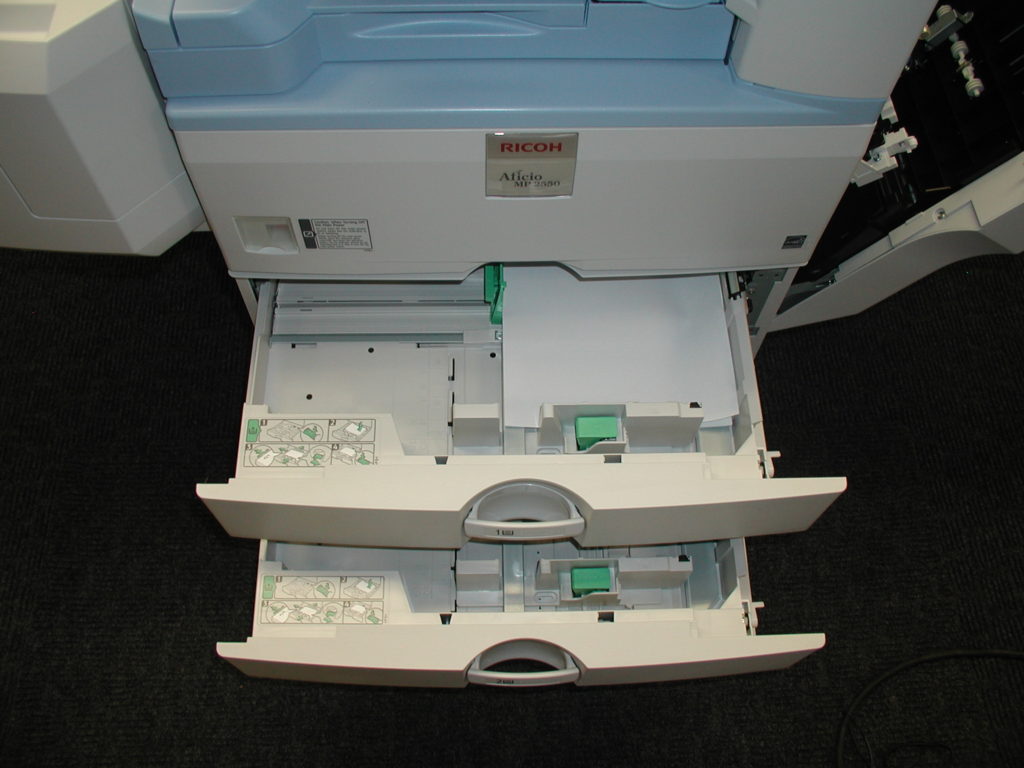 A view of the inside of an open medical device.